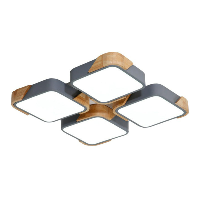 Nordic Splicing Flush Mount LED Ceiling Light for Living Room, Acrylic Design