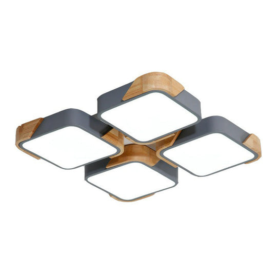 Nordic Splicing Flush Mount LED Ceiling Light for Living Room, Acrylic Design
