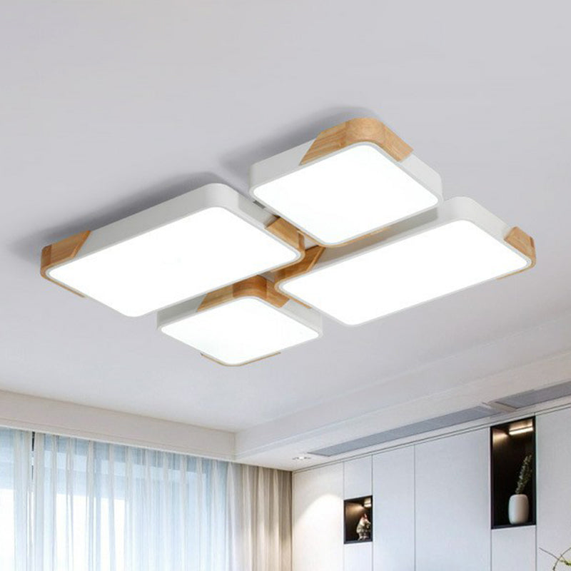 Nordic Splicing Flush Mount LED Ceiling Light for Living Room, Acrylic Design