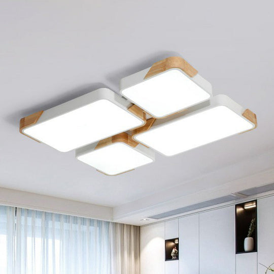 Nordic Splicing Flush Mount LED Ceiling Light for Living Room, Acrylic Design