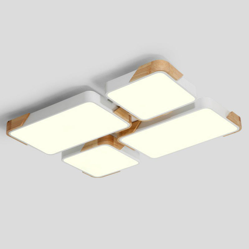 Nordic Splicing Flush Mount LED Ceiling Light for Living Room, Acrylic Design