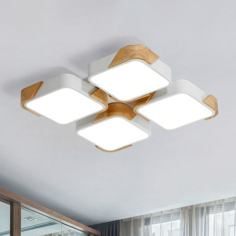 Nordic Splicing Flush Mount LED Ceiling Light for Living Room, Acrylic Design