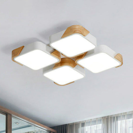 Nordic Splicing Flush Mount LED Ceiling Light for Living Room, Acrylic Design
