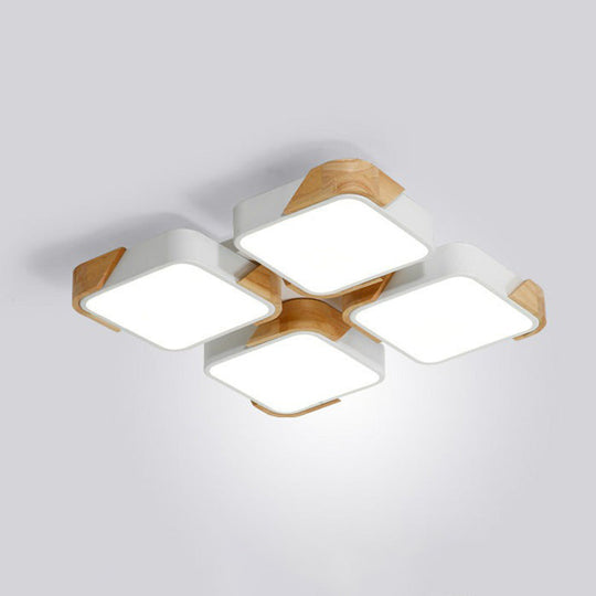 Nordic Splicing Flush Mount LED Ceiling Light for Living Room, Acrylic Design