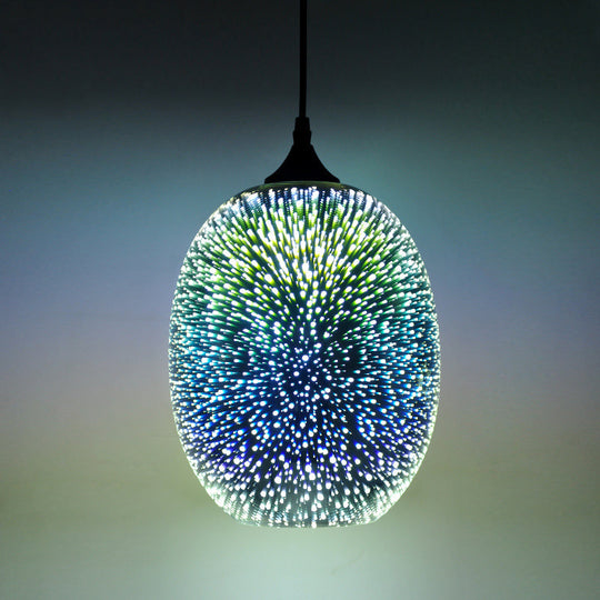 Modern Firework Glass Pendant Light - Black / C