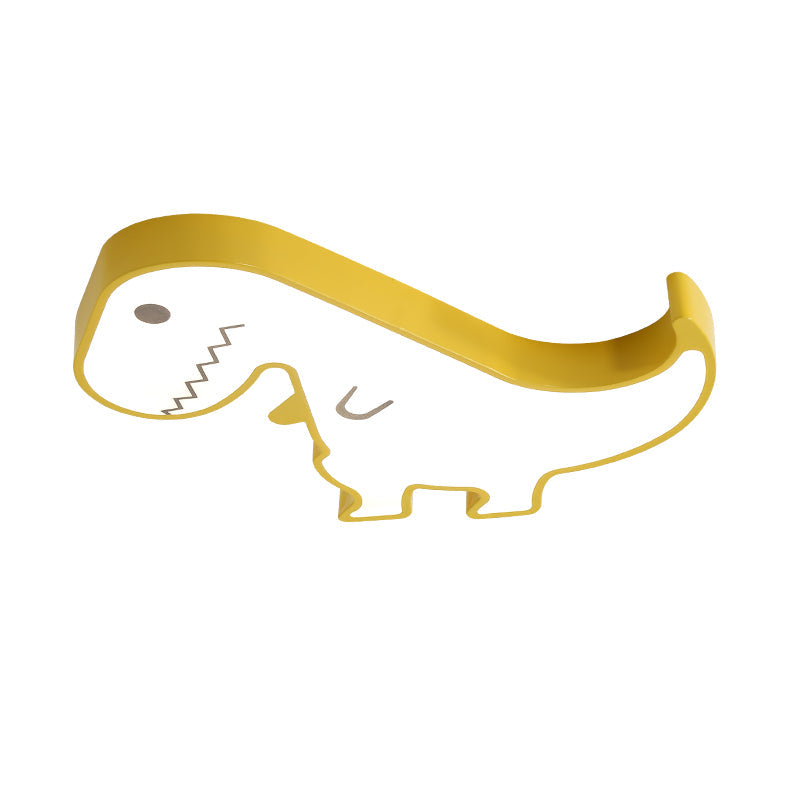 LED Dinosaur Acrylic Flush Mount Light - Cartoon Style Bedroom Ceiling Lighting, Warm/White Glow