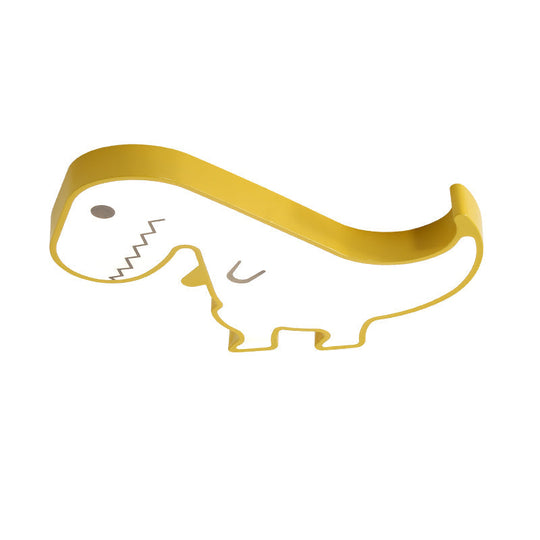 LED Dinosaur Acrylic Flush Mount Light - Cartoon Style Bedroom Ceiling Lighting, Warm/White Glow