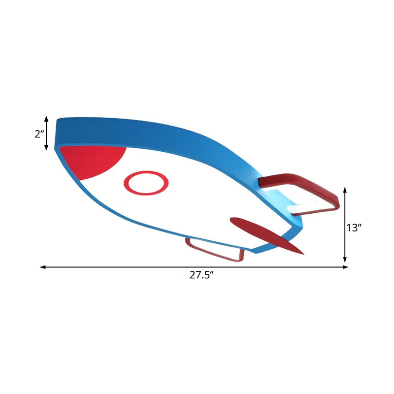 Cartoon Style Blue LED Ceiling Light with Flush Mount - Perfect for Bedroom and Warm/White Light Options