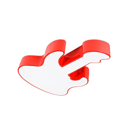 Contemporary LED Acrylic Ceiling Lamp in Red/Orange for Kindergarten - Warm/White Light