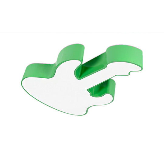 Contemporary LED Acrylic Ceiling Lamp in Red/Orange for Kindergarten - Warm/White Light