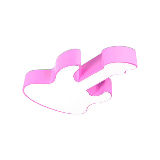 Contemporary LED Acrylic Ceiling Lamp in Red/Orange for Kindergarten - Warm/White Light