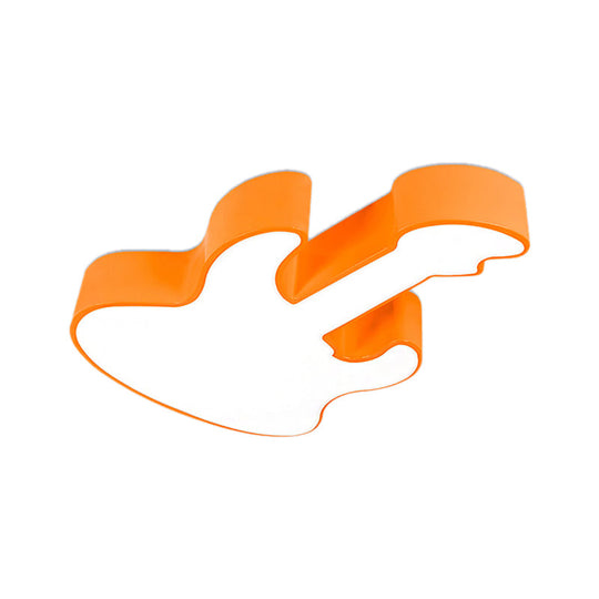 Contemporary LED Acrylic Ceiling Lamp in Red/Orange for Kindergarten - Warm/White Light