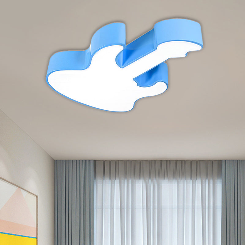 Contemporary LED Acrylic Ceiling Lamp in Red/Orange for Kindergarten - Warm/White Light