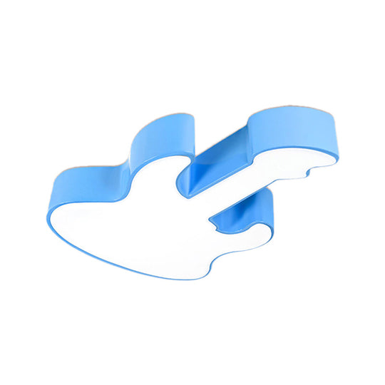 Contemporary LED Acrylic Ceiling Lamp in Red/Orange for Kindergarten - Warm/White Light