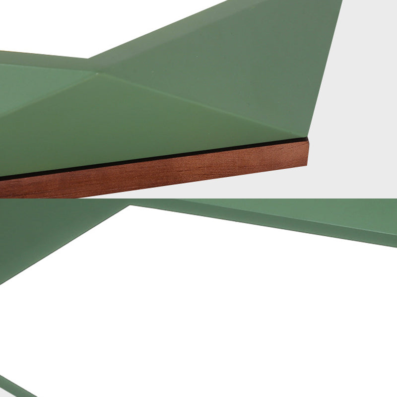 Minimalist Metal Green LED Flush Mount Ceiling Light with Acrylic Diffuser - 16.5"/20.5" Wide for Living Room