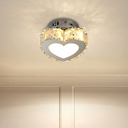 Stainless-Steel LED Crystal Flush Mount Ceiling Light: Modern Star Design for Corridors