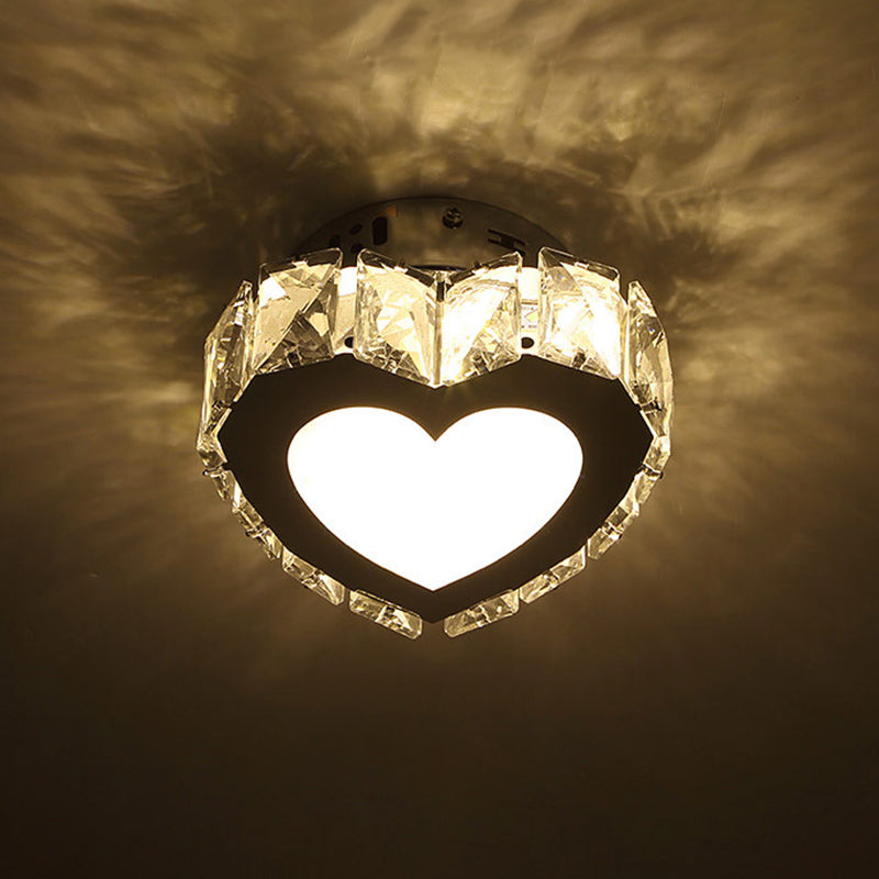 Stainless-Steel LED Crystal Flush Mount Ceiling Light: Modern Star Design for Corridors