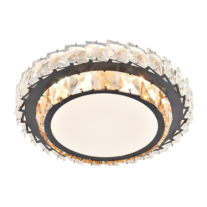 Plafonnier LED moderne en cristal et acier inoxydable pour couloirs