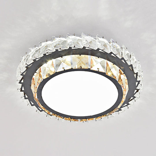 Plafonnier LED moderne en cristal et acier inoxydable pour couloirs