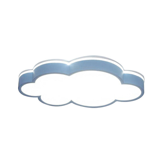 Cartoon Style Led Pendant Light For Bedroom Ceiling - Yellow/White Cloud Shade Acrylic And Metal