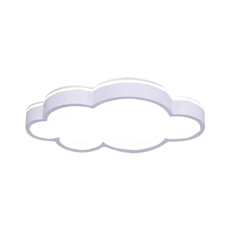 Cartoon Style LED Pendant Light for Bedroom Ceiling - Yellow/White Cloud Shade, Acrylic and Metal