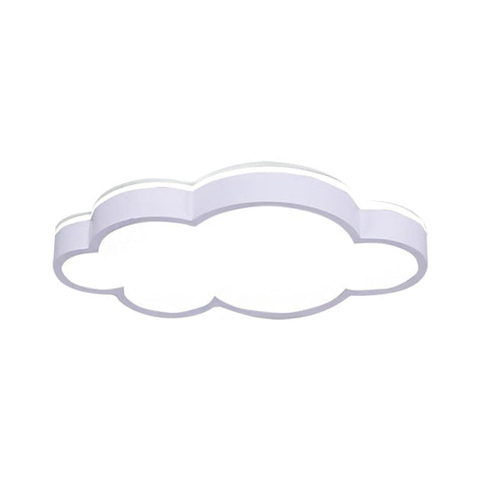 Cartoon Style LED Pendant Light for Bedroom Ceiling - Yellow/White Cloud Shade, Acrylic and Metal