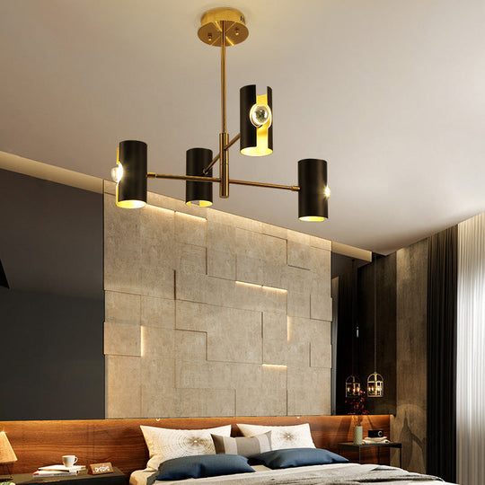 Modernist Starburst Chandelier Pendant Light - Metal 4/6/8 Lights Black Hanging Ceiling Lighting