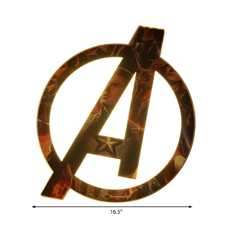 Stylish Cartoon Round LED Flush Mount Ceiling Lamp with A-Shaped Pattern for Bedroom in White Acrylic Finish