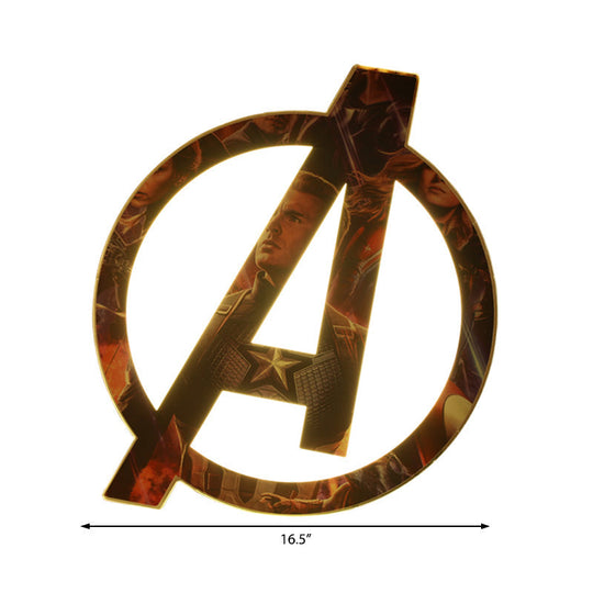 Stylish Cartoon Round LED Flush Mount Ceiling Lamp with A-Shaped Pattern for Bedroom in White Acrylic Finish