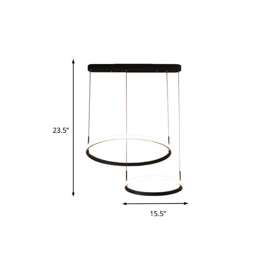 Bruno Minimalist Acrylic Circle Chandelier - White/Warm/Natural Light Options 2/3/5-Head Ceiling