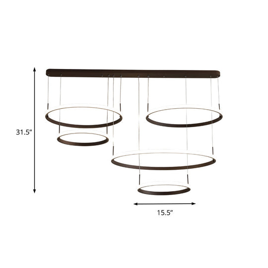 Bruno Minimalist Acrylic Circle Chandelier - White/Warm/Natural Light Options 2/3/5-Head Ceiling