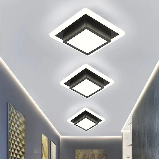 Plafonniers LED modernes en acrylique pour couloir, entrée de la maison, lampe Plafonnier Luminaria Lamparas De Techo, blanc, noir, peint