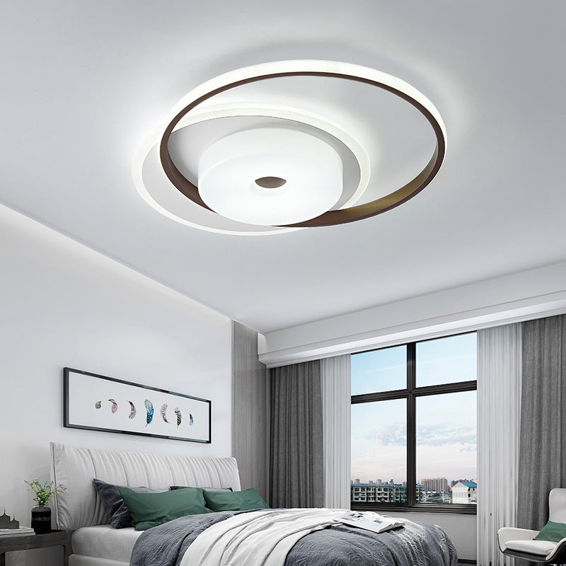 16"/19.5" Modern LED Flush Ceiling Light - White Acrylic Bedroom Fixture