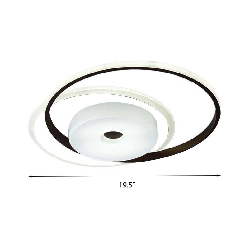 16"/19.5" Modern LED Flush Ceiling Light - White Acrylic Bedroom Fixture