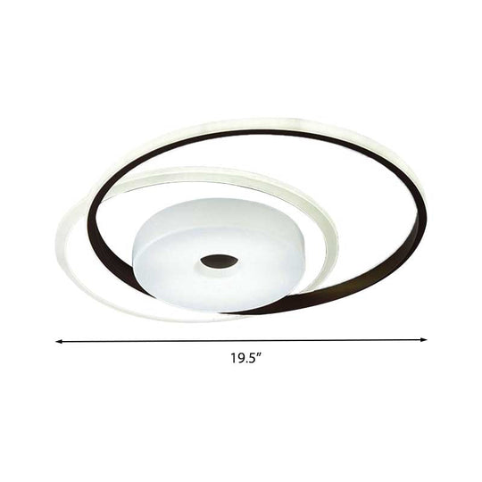 16/19.5 Modern Led Flush Ceiling Light - White Acrylic Bedroom Fixture