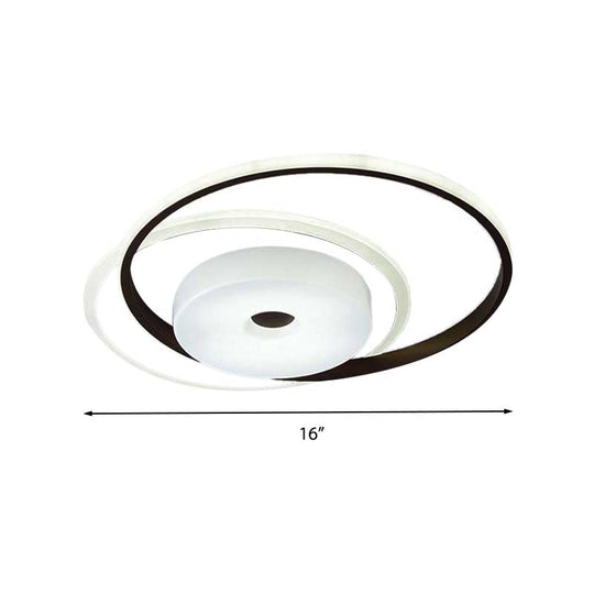 16"/19.5" Modern LED Flush Ceiling Light - White Acrylic Bedroom Fixture