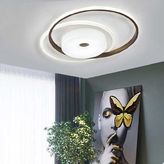 16"/19.5" Modern LED Flush Ceiling Light - White Acrylic Bedroom Fixture