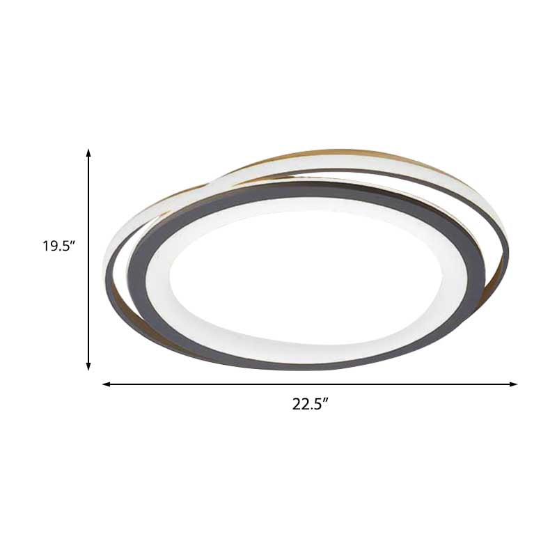 Ultra Thin 16"/19.5" Acrylic LED Flush Ceiling Light - Grey Bedroom Flush Mount Fixture, Warm/White Light