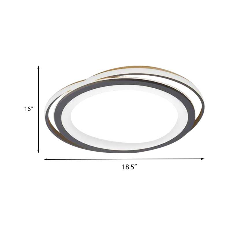 Ultra Thin 16"/19.5" Acrylic LED Flush Ceiling Light - Grey Bedroom Flush Mount Fixture, Warm/White Light