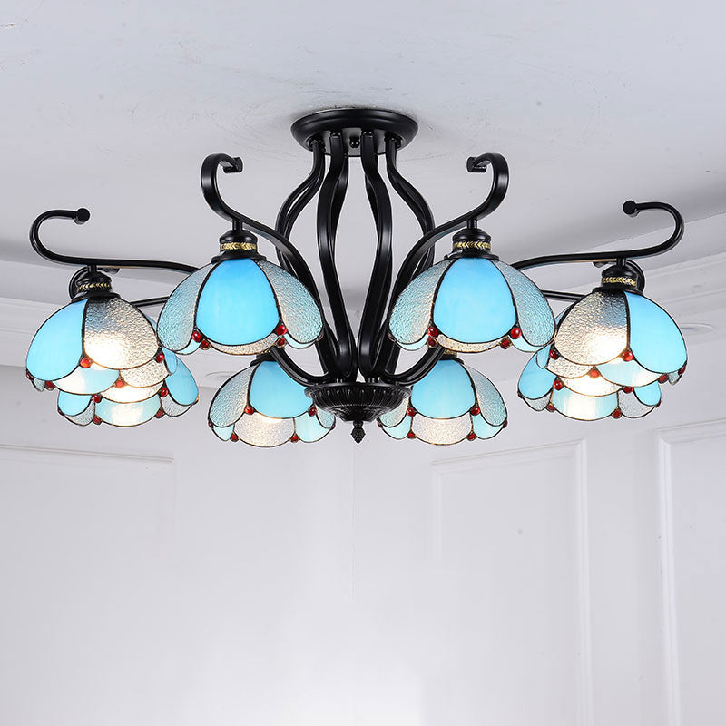 Handcrafted Tiffany Glass Chandelier for Living Room Ceiling