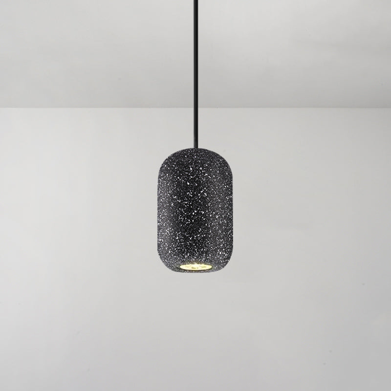 Modern Geometric Shade Ceiling Light - Single Hanging Lamp for Dining Room in Cement Finish