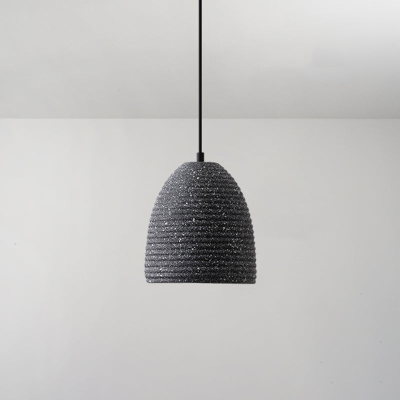 Modern Geometric Shade Ceiling Light - Single Hanging Lamp for Dining Room in Cement Finish
