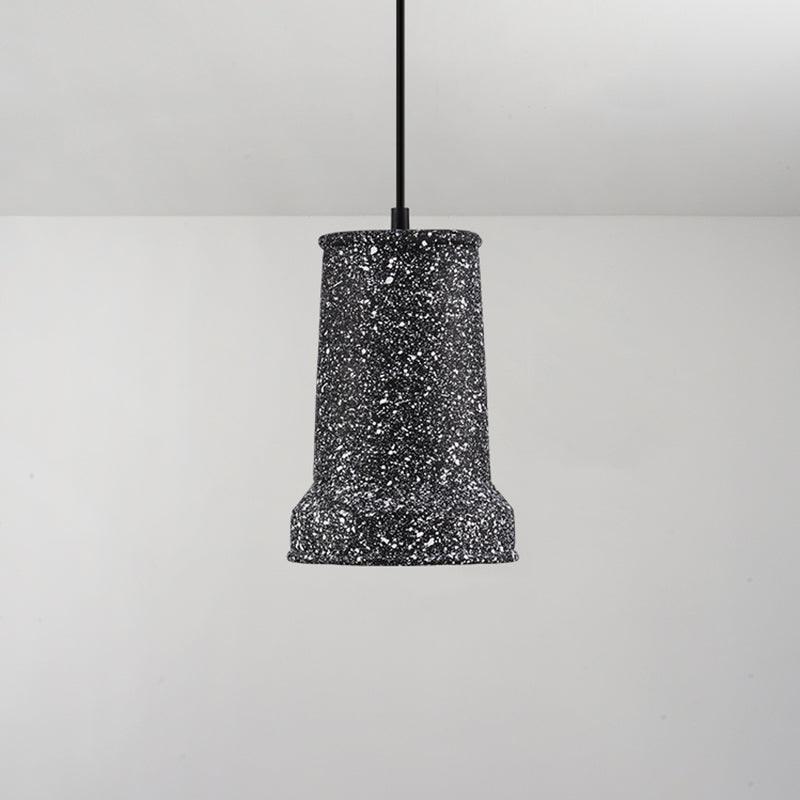 Modern Geometric Shade Ceiling Light - Single Hanging Lamp for Dining Room in Cement Finish