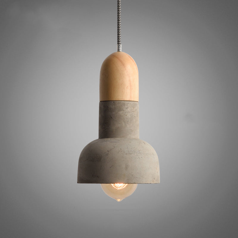 Lampe suspendue minimaliste en ciment avec lampe de poche Forme : plafonnier de salle à manger (1 ampoule)