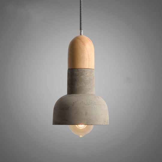 Lampe suspendue minimaliste en ciment avec lampe de poche Forme : plafonnier de salle à manger (1 ampoule)