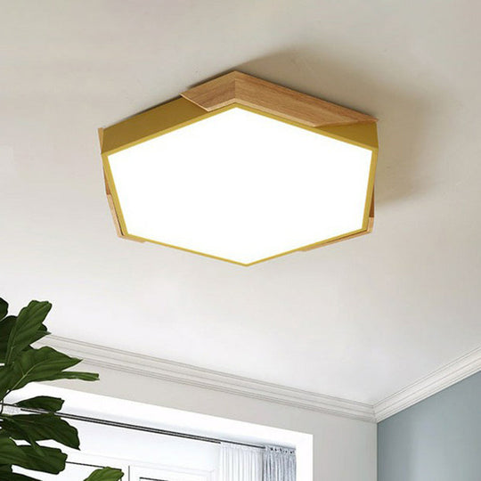 Nordic Style LED Acrylic Hexagon Flush Mount Ceiling Light for Bedroom