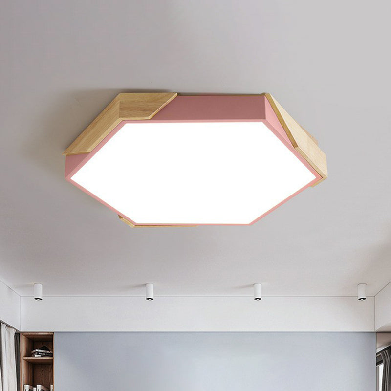 Nordic Style LED Acrylic Hexagon Flush Mount Ceiling Light for Bedroom