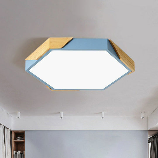 Nordic Style LED Acrylic Hexagon Flush Mount Ceiling Light for Bedroom