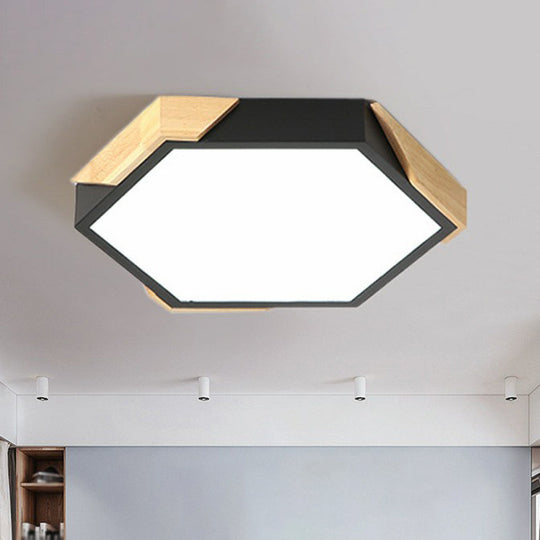 Nordic Style LED Acrylic Hexagon Flush Mount Ceiling Light for Bedroom