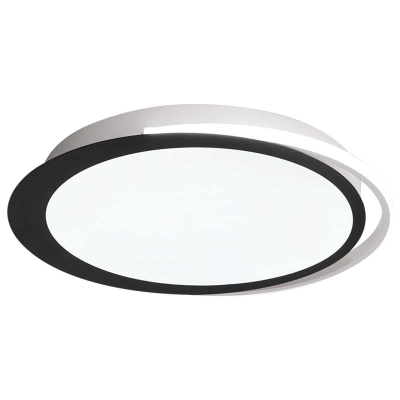 Modern LED Flush Mount Ceiling Light in Black and White with Warm/White/Natural Lighting Options - 16"/19.5"/23.5" Diameter